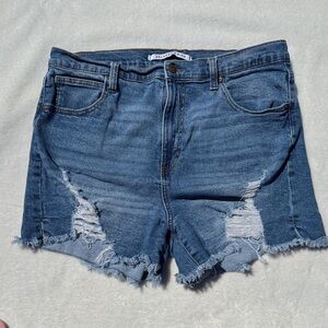 Celebrity Pink Distressed Blue Jean Shorts